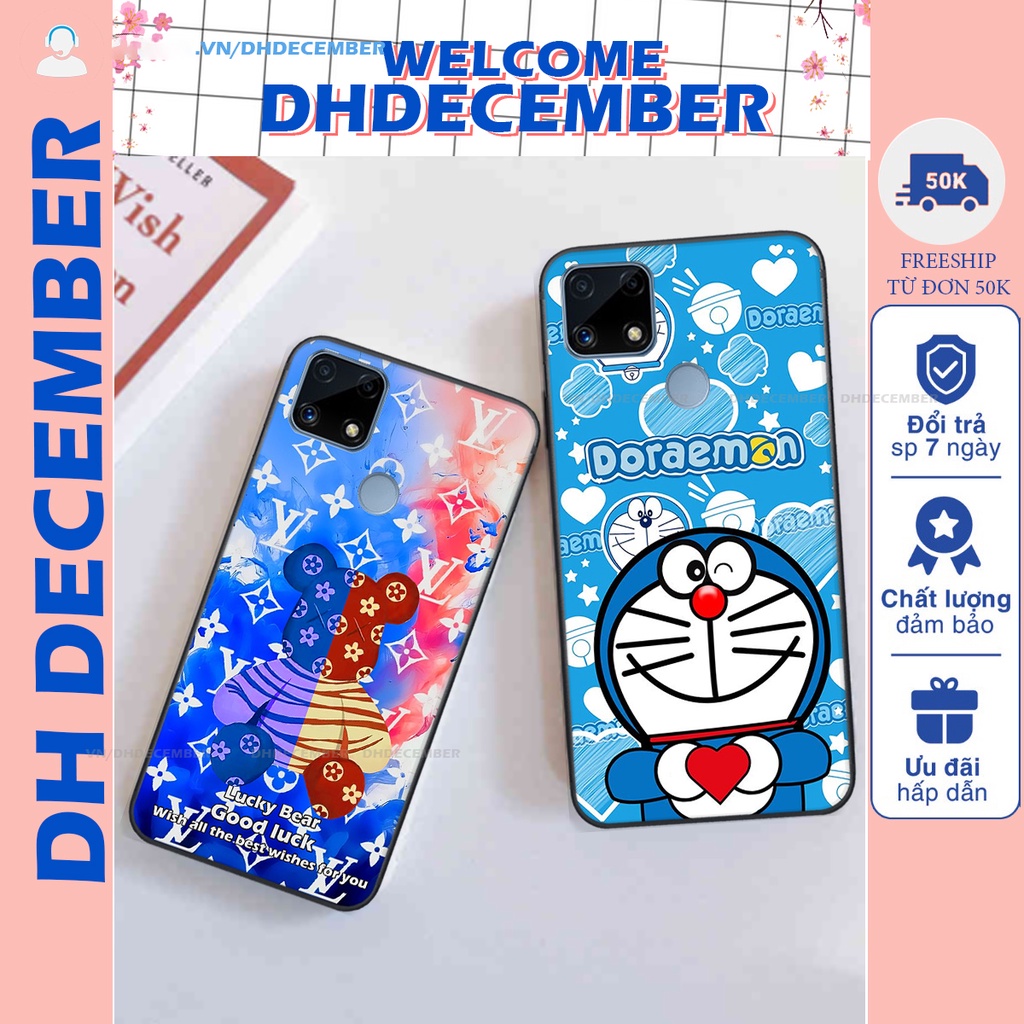 Ốp lưng Realme C25 in hình gấu K@ws, gấu nâu, dor@emon RẺ- ĐẸP- BỀN