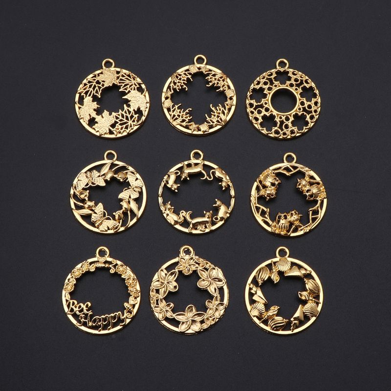 Set 9 Mặt Trang Sức Hình Tròn Bằng Hợp Kim Độc Đáo