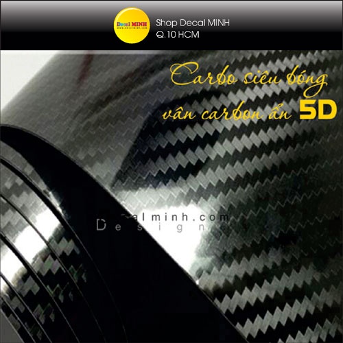 Decal carbon đen bóng 5D cao cấp