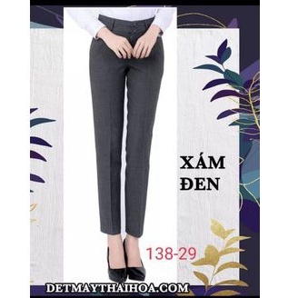 quần tây Thái Hòa ống đứng màu xám vải mềm co giãn