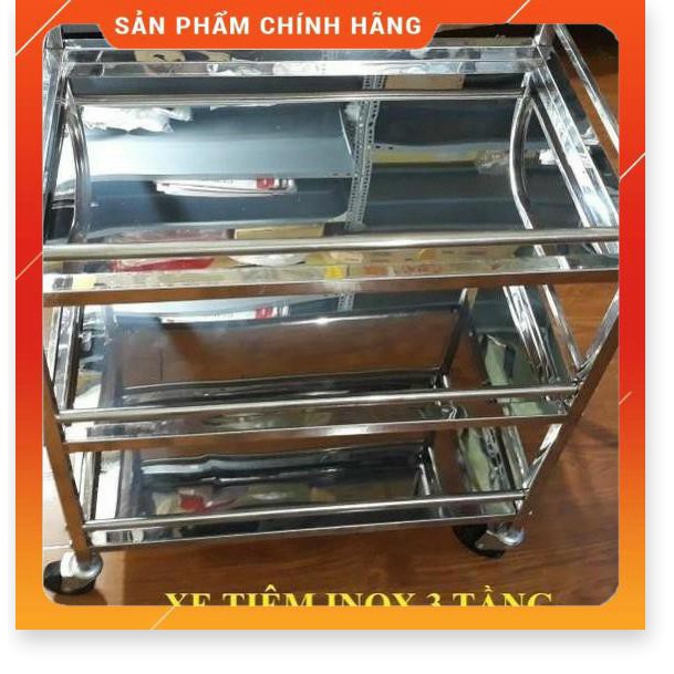 xe đẩy 2 tầng và 3 tầng inox