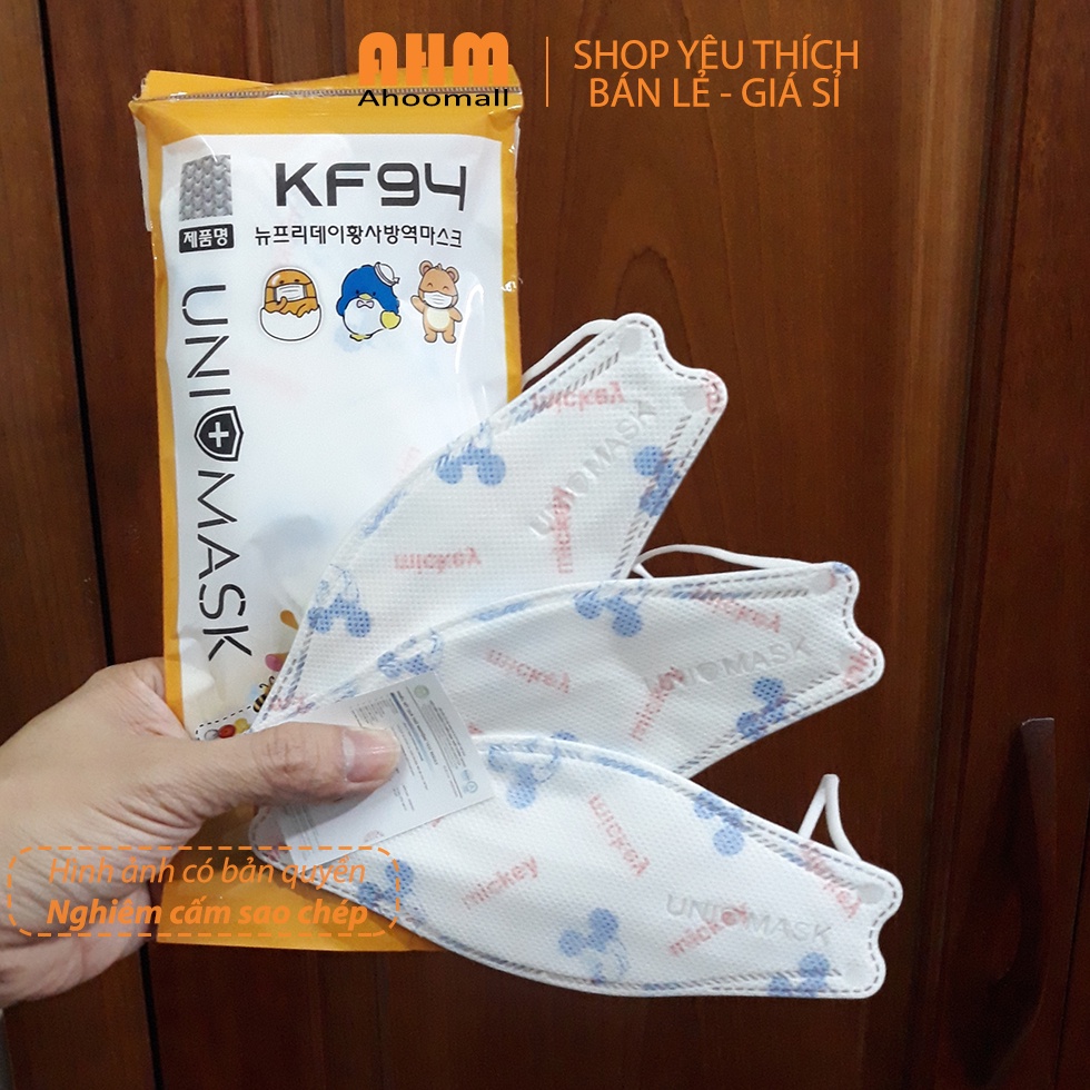 Set 50 chiếc khẩu trang trẻ em 4 lớp KF94 UNI MASK Chính hãng, giúp bé kháng khuẩn, chống bụi mịn