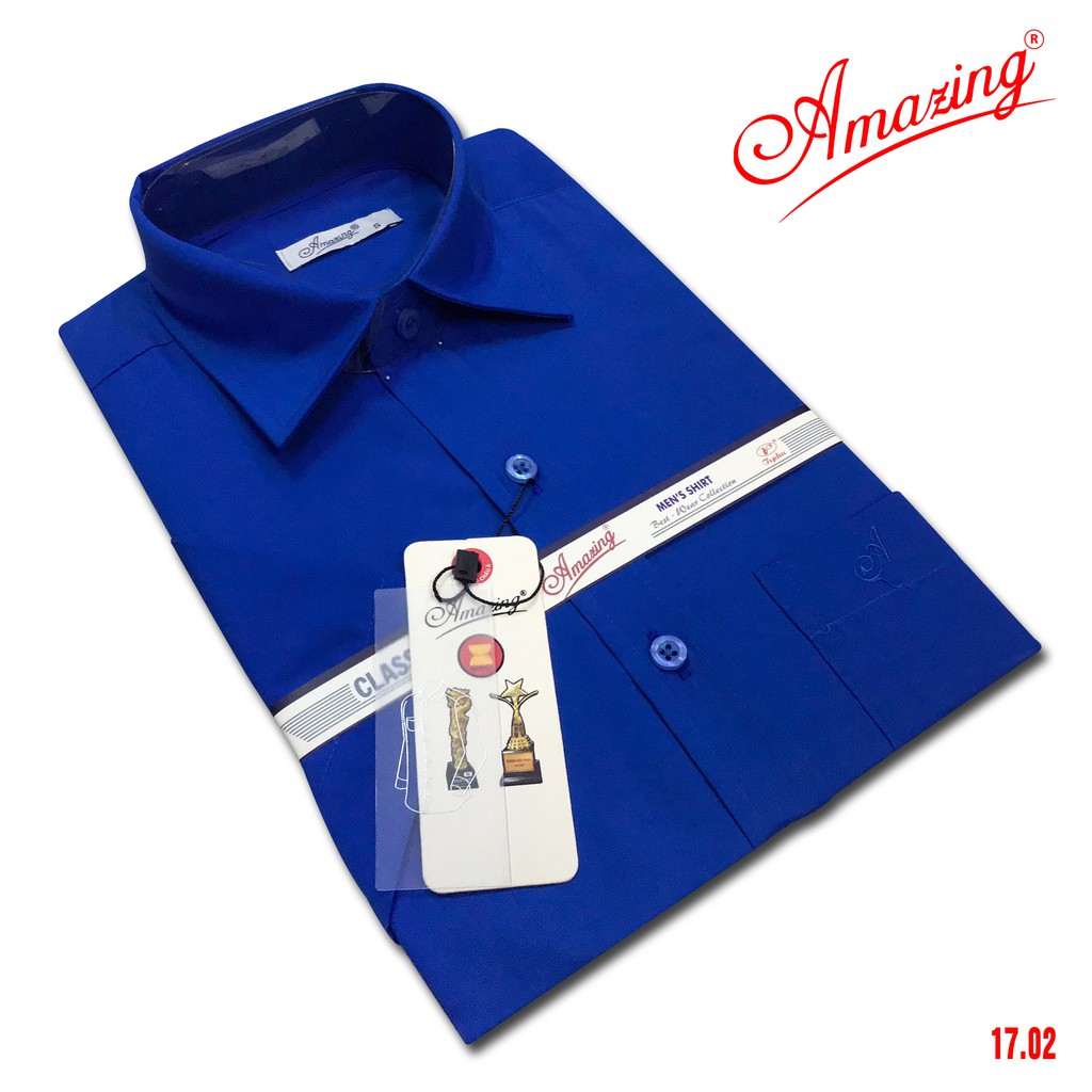 Áo sơ mi nam tay ngắn Amazing, size 50 dến 100kg, form dáng suông, vạt bầu, đường may tỉ mỉ