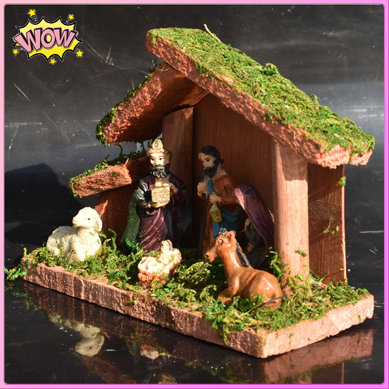 [SAKURA HOME]Nativity Scene Jesus Ornament Figurine Catholic Christian Decor Religious Handcrafts Church Celebrations Collection Gift