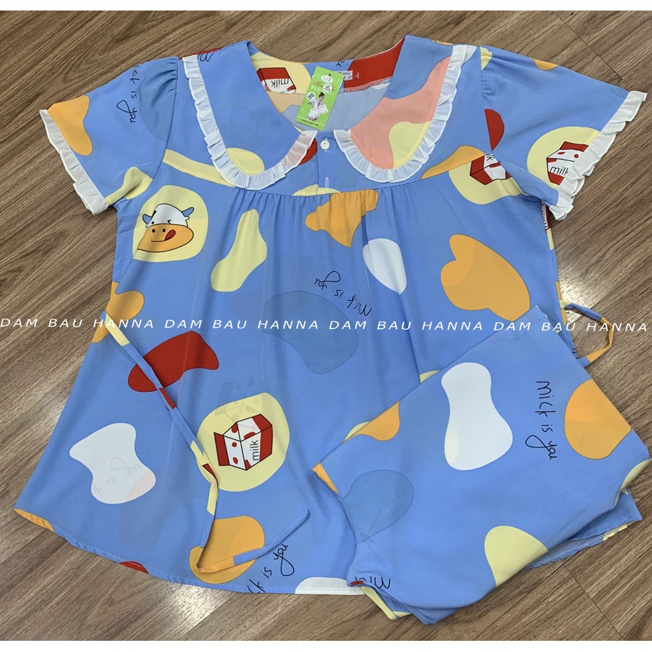 [SIZE 65-90kg] Đồ bầu mặc ở nhà BIG SIZE có lưng thun điều chỉnh, vải lụa cao cấp thoáng mát mùa hè không nhăn