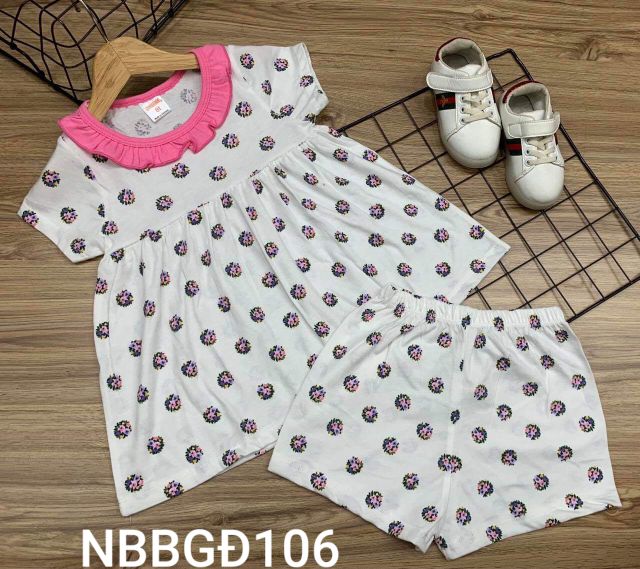 [20 Màu] Bộ ngắn babydoll thun cotton size đại siêu xinh cho bé gái từ 24 đến 40kg - Bộ quần áo bé gái