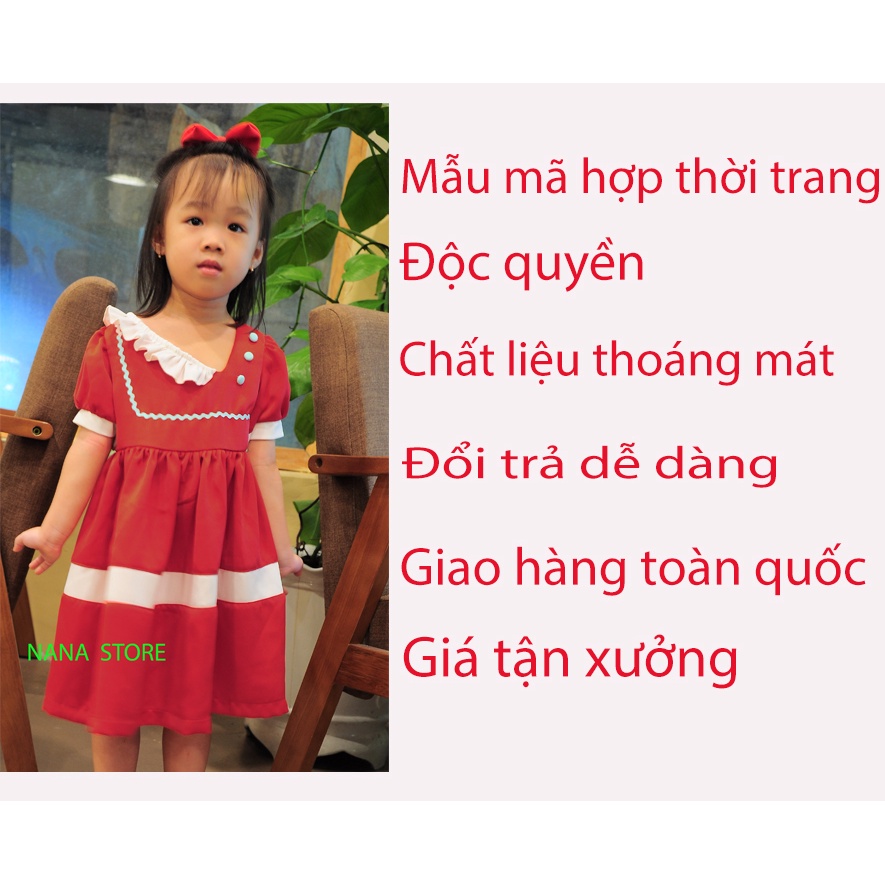 Đầm trẻ em đỏ ren cổ thiết kế độc quyền Nana store (7kg-30kg)