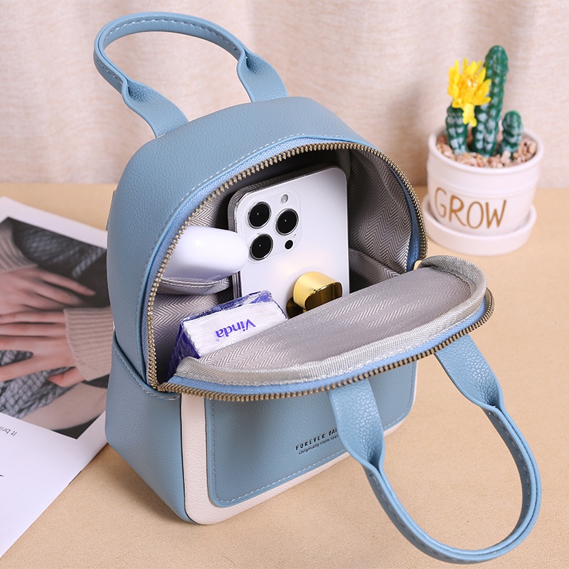 Túi Đeo Chéo Mini Phối Màu Tương Phản Thời Trang Hàn Quốc Cho Nữ