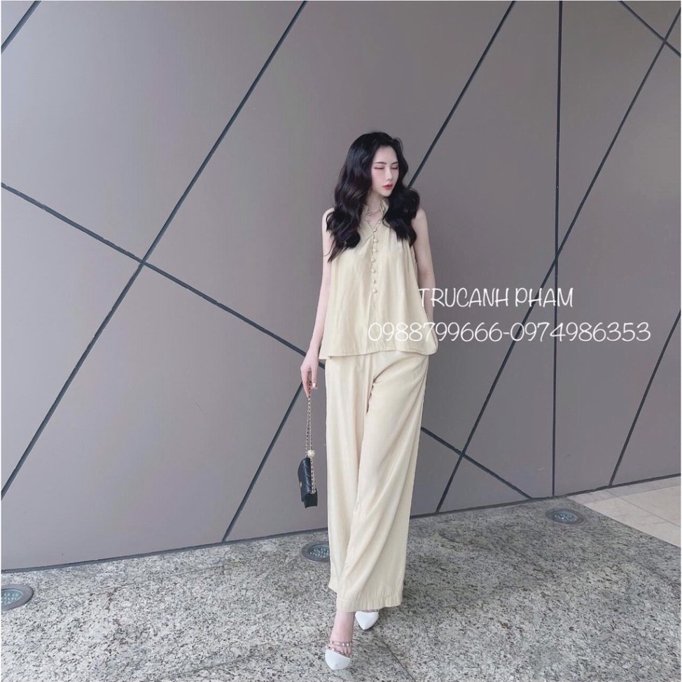 bộ đũi nữ quần dài ống rộng tôn dáng 2 chi tiết quần suông ống rộng và áo đũi chất mềm thoáng mịn ulzzang xiao chất đẹp