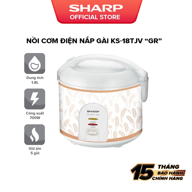 Nồi Cơm Điện Nắp Gài Sharp KS-18TJV 