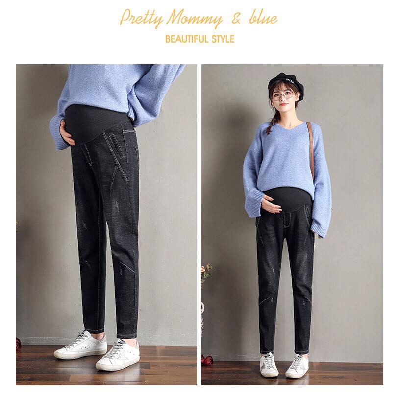 Quần Bầu Jean baggy from tây Q014 form rộng rãi thoải mái