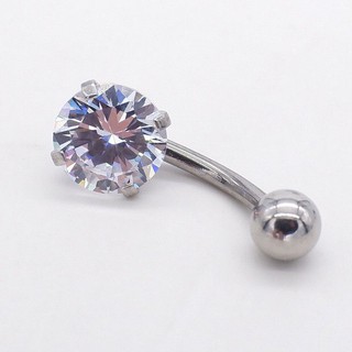 Khuyên rốn tròn đá pha lê thép y tế