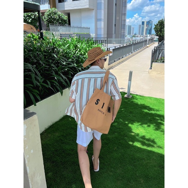 TÚI TOTE BAG IN CHỮ SIAM MÀU ĐEN ĐƠN GIẢN