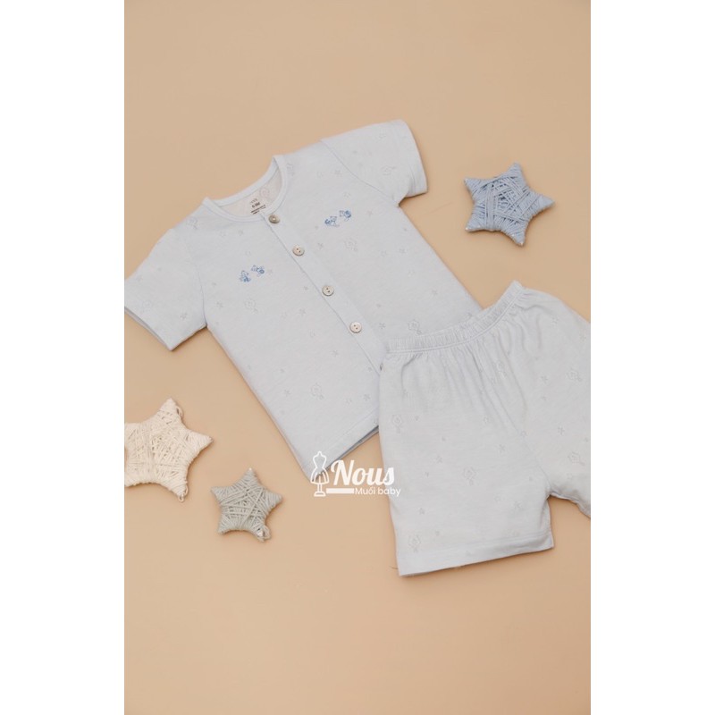 Nous Cài Thẳng Cộc Xanh Nhạt (Size 3-6 Tháng Đến 9-12 Tháng)