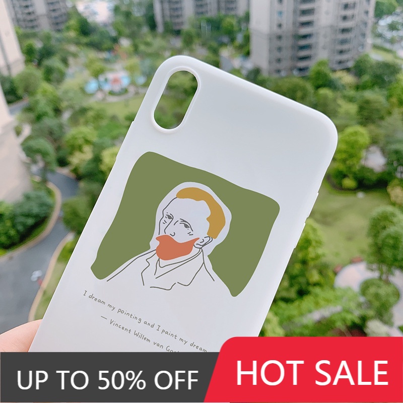 Iphone Vỏ Điện Thoại Vỏ Sò Vỏ Bảo VệPhone Case Art Van Gogh XR Apple Xs Max Personality Painter IPhone 11 All-inclusive Soft 78plus Suitable SE Hình Ảnh Hoạt Hình