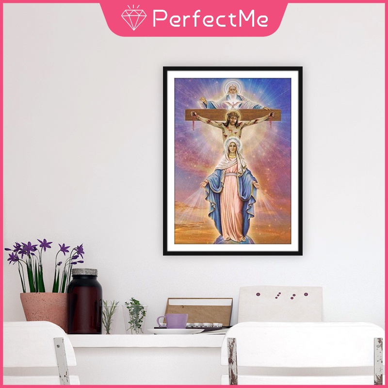 Bộ tranh đính đá 5D tự làm hình đức mẹ Mary 30X40cm