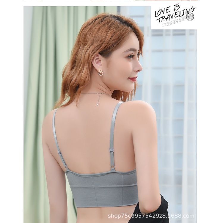 Áo Bra Màu Trơn Kèm Mút Đệm Mỏng, Thiết Kế Khoét Ngực Lưng Chữ U Thoáng Khí Phong Cách Thể Thao Năng Động