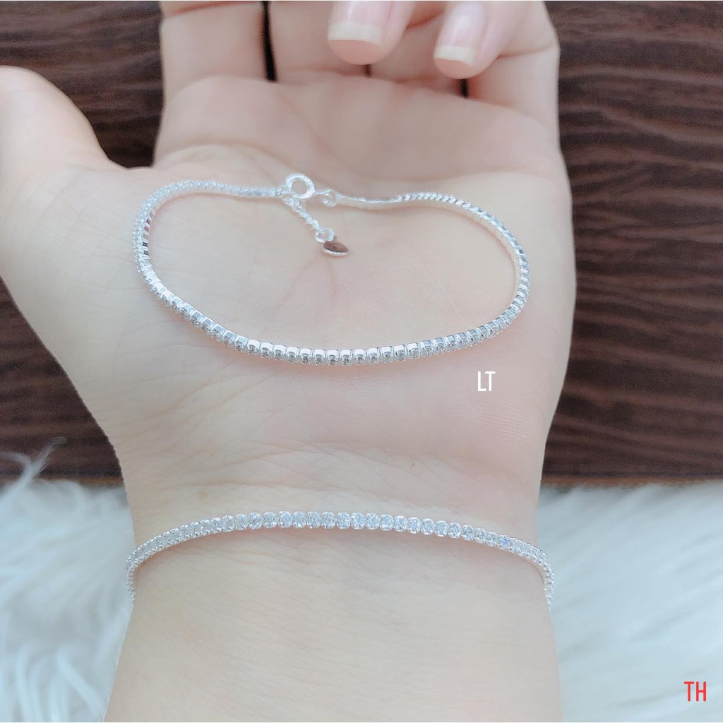 LẮC TAY BẠC 1 HÀNG ĐÁ NHỎ