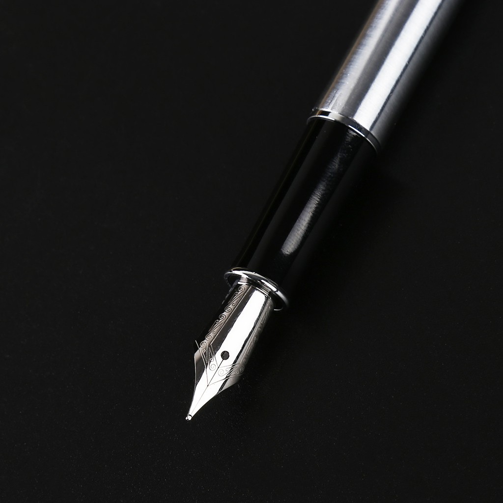 Bút máy Hero 5020 bằng thép không gỉ màu bạc độc đáo