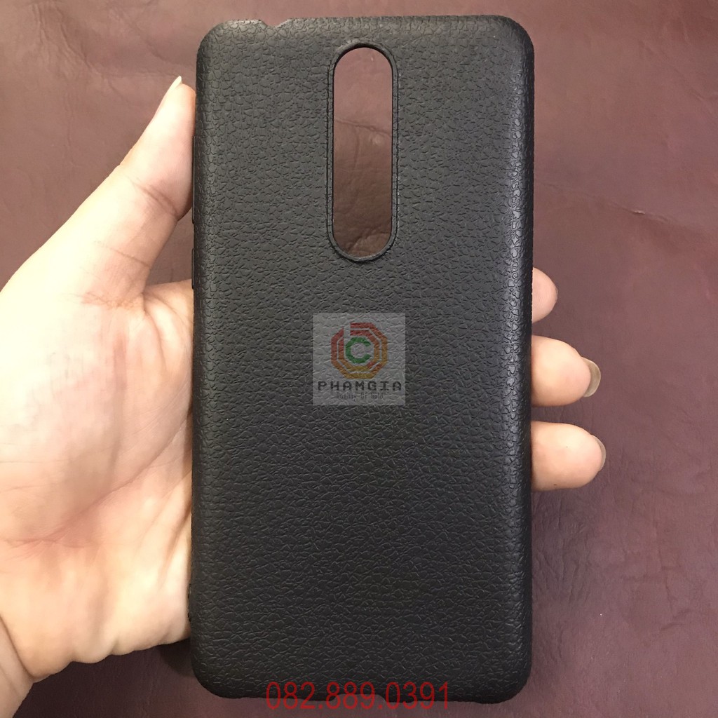 Ốp lưng Nokia 3.1 plus (x3) dẻo đen giả da siêu bền