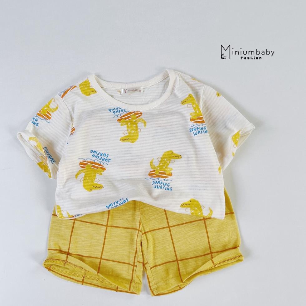 Bộ đồ cộc tay unisex chất liệu 100% cotton trẻ em mặc mùa hè rất mát cho bé trai,bé gái từ 1-6 tuổi MiniumBaby SB1231