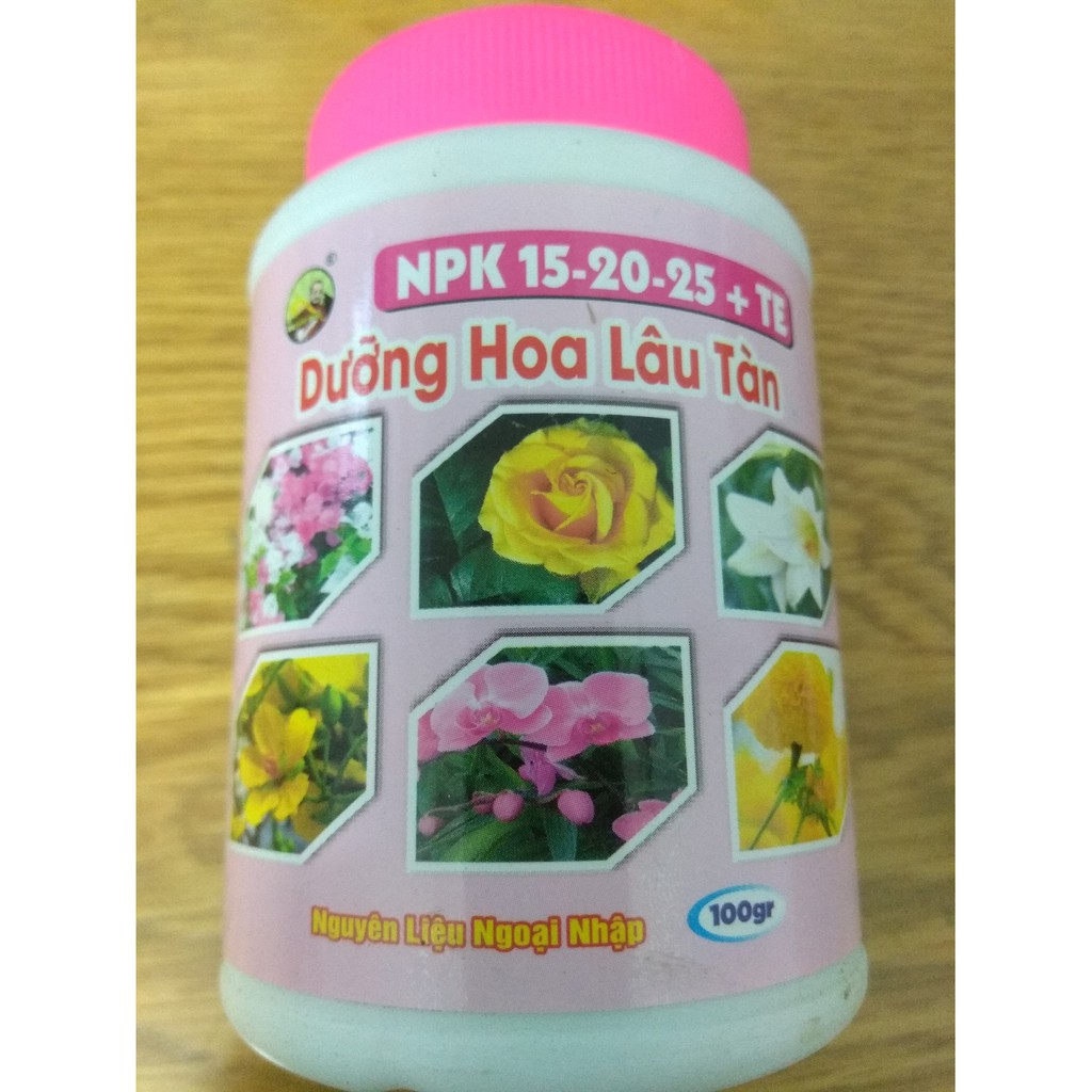 Phân bón vi lượng NPK 15-20-25+TE dưỡng hoa lâu tàn - bomax chai 100 gram