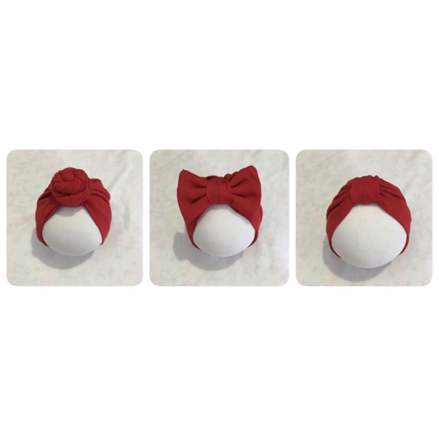 Mũ turban cho bé: màu đỏ