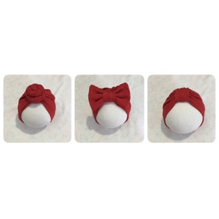 Mũ turban cho bé: màu đỏ đô