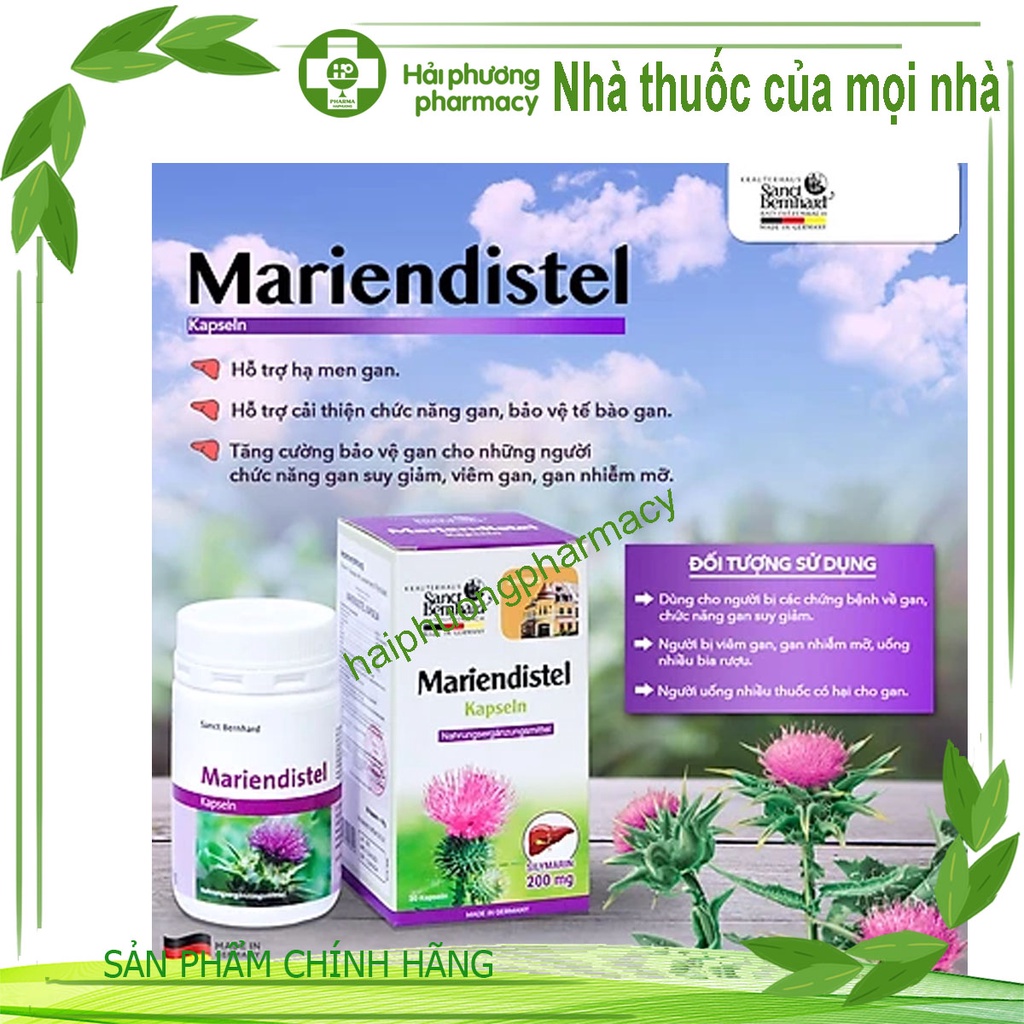 Mariendistel Kapseln- Thực phẩm chức năng Tăng cường chức năng Gan (30 viên)