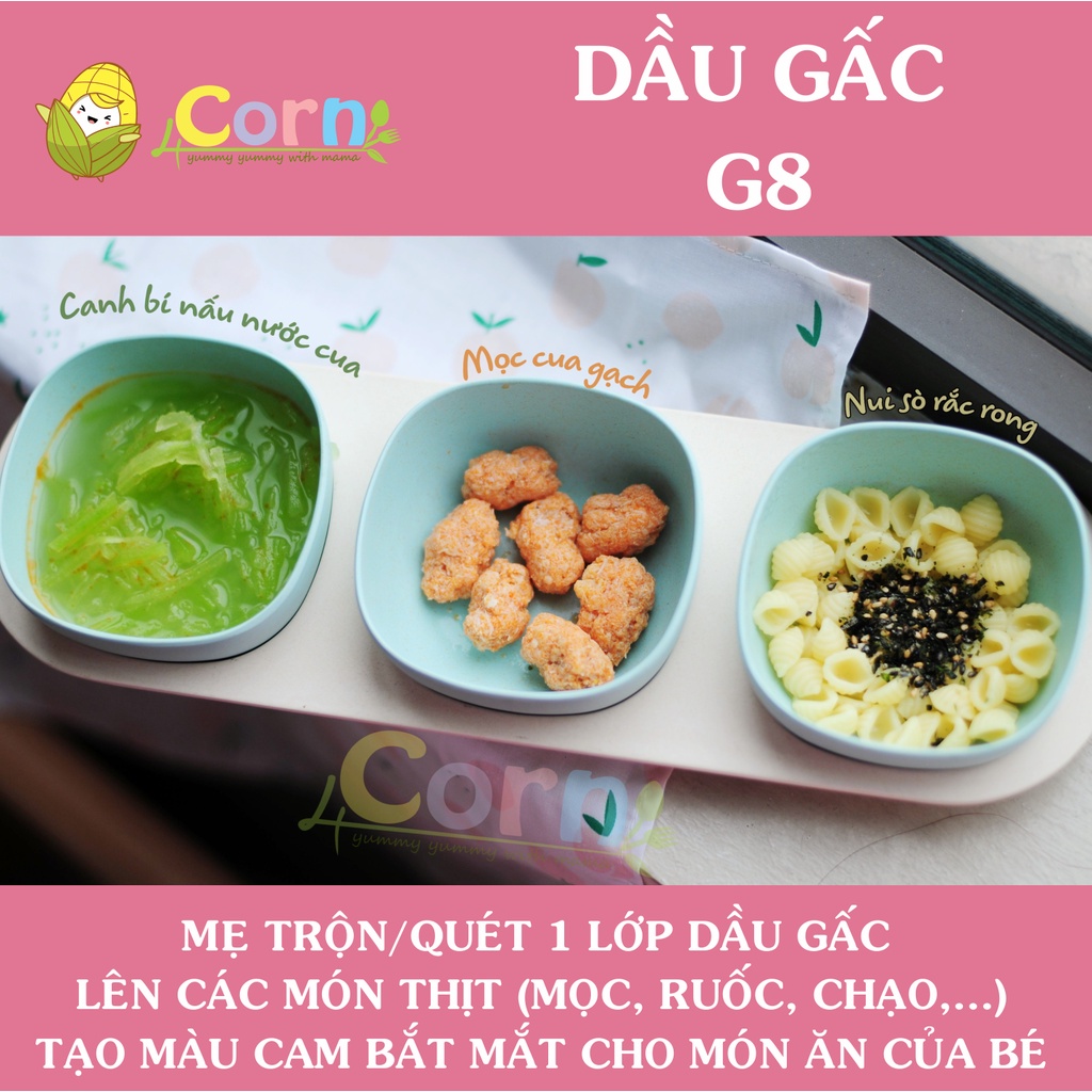 Dầu gấc cho bé ăn dặm G8 - Cho bé 6m+