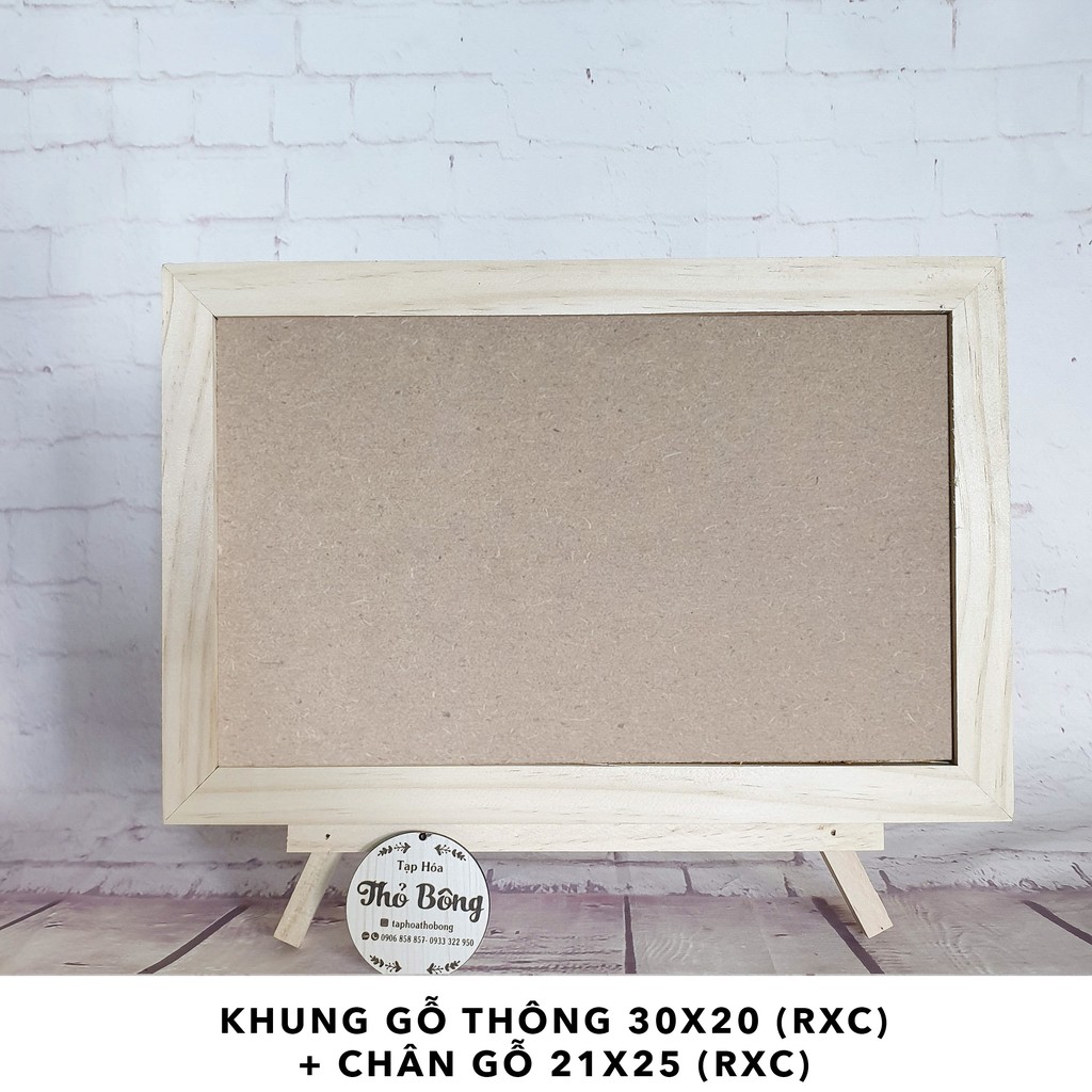 Khung gỗ thông 3d KO CÓ KÍNH có nhiều size (chân + khung bán riêng lẻ)