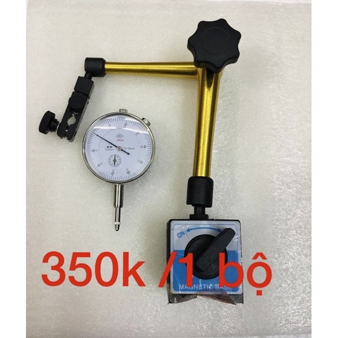 Bộ đế từ + đồng hồ so 0-10mm độ chính xác cao ,có khớp xoay 360 độ, hàng Đài Loan chất lượng cao, giá tốt nhất cả nước