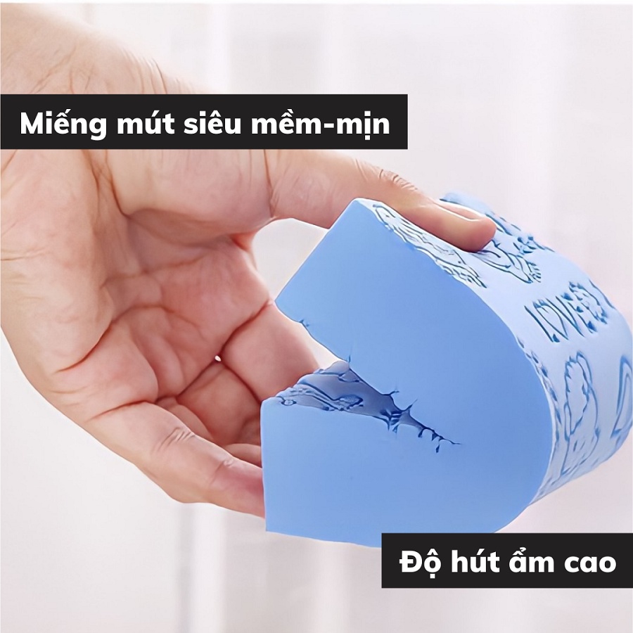 Mút tắm kỳ ghét tẩy da chết Hàn Quốc cao su tổng hợp mềm mại tính thấm hút cao an toàn cho trẻ sơ sinh