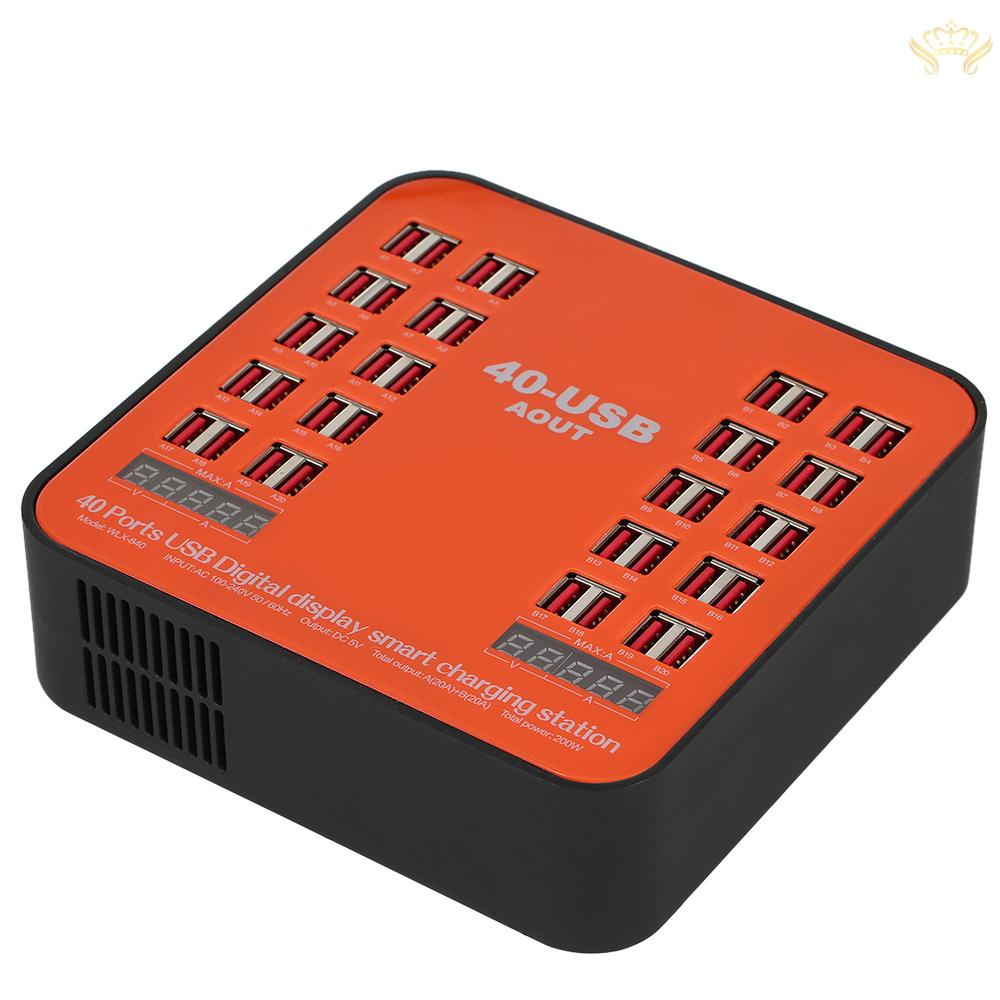 Đế Sạc Điện Thoại Thông Minh Hai Cổng USB 200W 40 Cổng Với Phích Cắm Kép Thay Thế Cho iPhone 7S/6S/5S/4S iPad PDA SamsungP1000