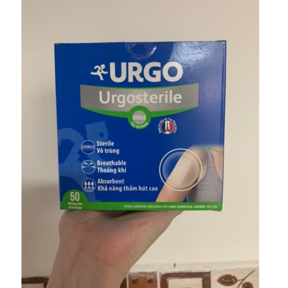 BĂNG DÁN CÓ GẠC VÔ TRÙNG URGOSTERILE (10X7cm) 50 miếng - 0403710