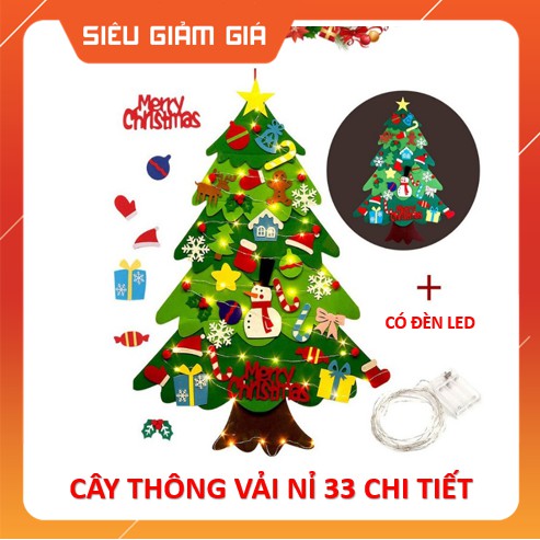 [HÀNG HOT] Cây Thông Noel Bằng Vải Nỉ Gắn Tường, Gắn Lên Kính Trang Trí Giáng Sinh Cực Đẹp