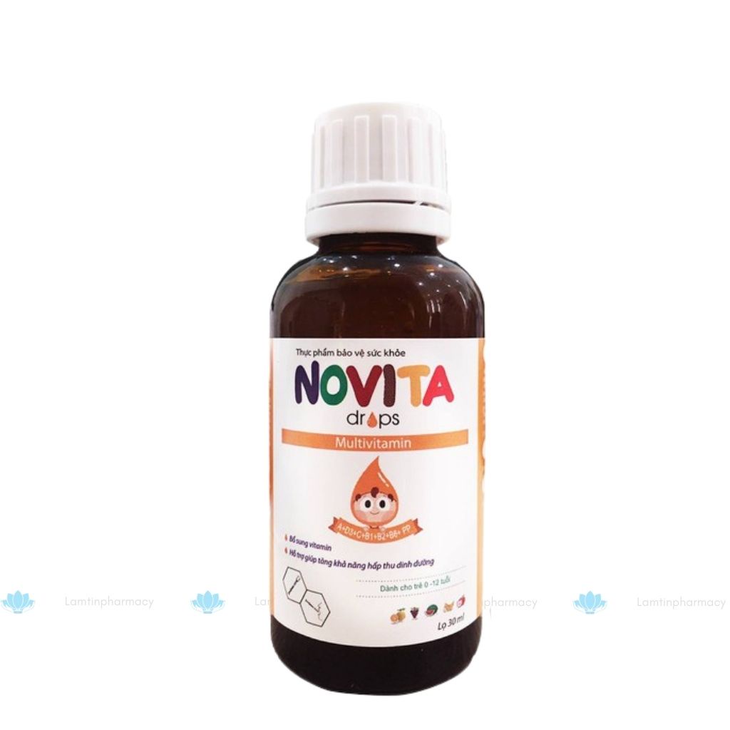 Novita Drops Vitamin Tổng Hợp Cho Bé Chán Ăn Mới Ốm Dậy Tăng Cường Hấp Thu Dinh Dưỡng Hàng Chính Hãng Lọ 30ml