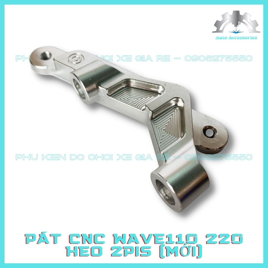 NEW 100% - Pát CNC, Pát Trước Wave110 đi đĩa 220mm, 260mm, gắn Heo Dầu Trước Brcmbe 2piston đối xứng (Mẫu Mới như hình)