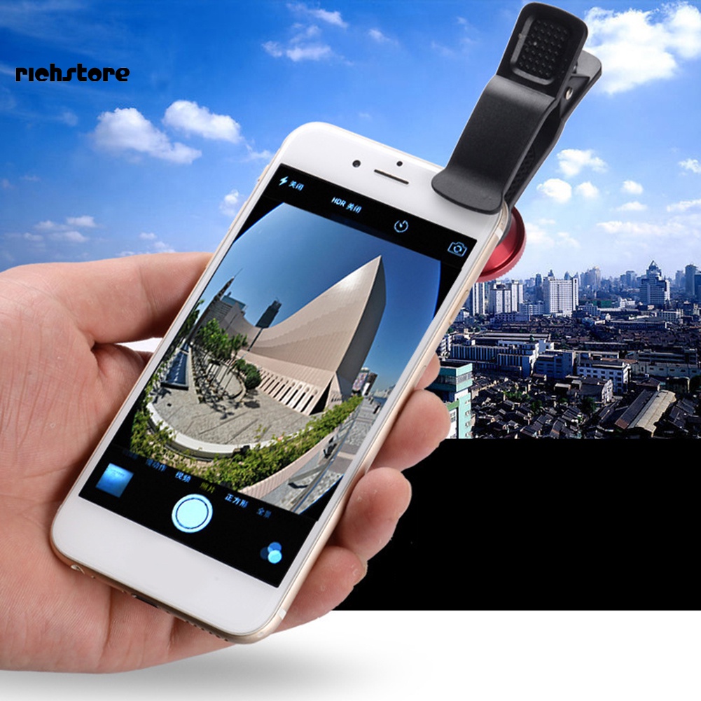 <richstore> 3 in 1 Mobile Phone Camera Fish Eye Macro Super Wide Angle Lens Kit with Clip