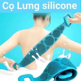 Dây tắm chà lưng silicon 2 mặt có tay cầm
