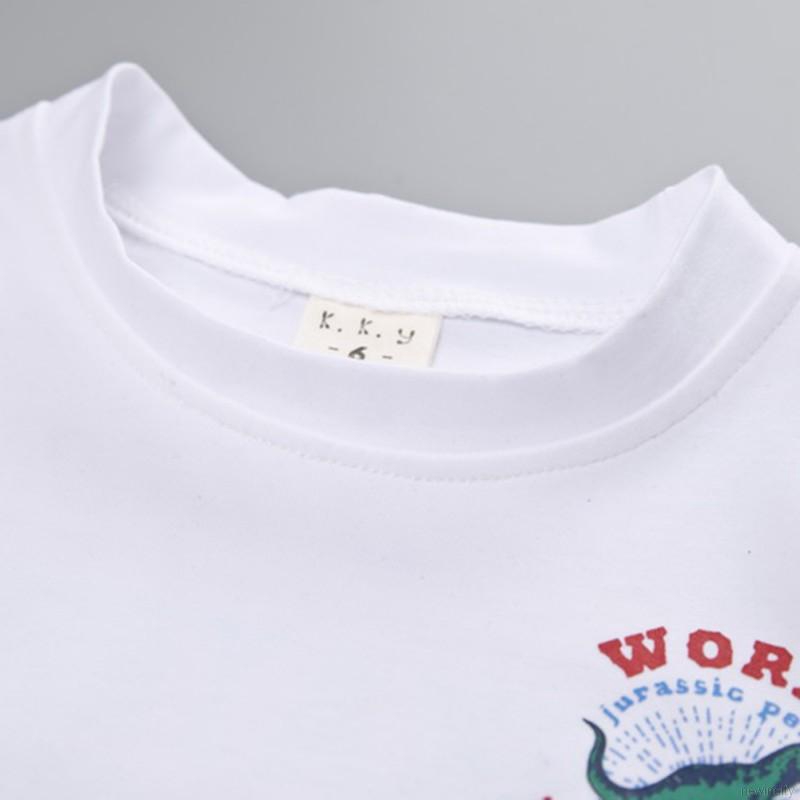 Bộ áo sát nách in họa tiết khủng long + quần short denim cho bé trai