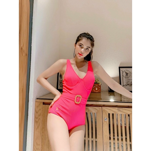 Bikini Đồ Bơi Nữ Liền Thân Cao Cấp Khoen Gỗ Chất Lượng BELLA