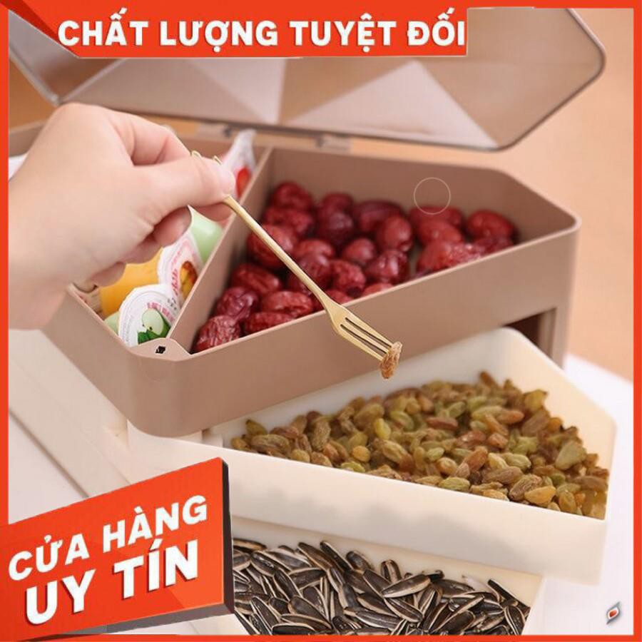 Khay Mứt Tết, Khay Đựng Mỹ Phẩm, Đựng Đồ 3 Tầng Tam Giác Cao Cấp Cho Bàn Làm Việc, Bàn Uống Nước - SS