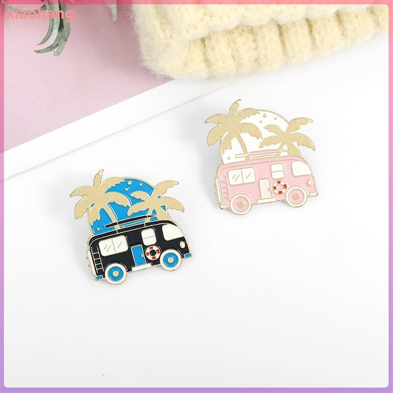 Ghim cài áo hình xe buýt hoạt hình dễ thương