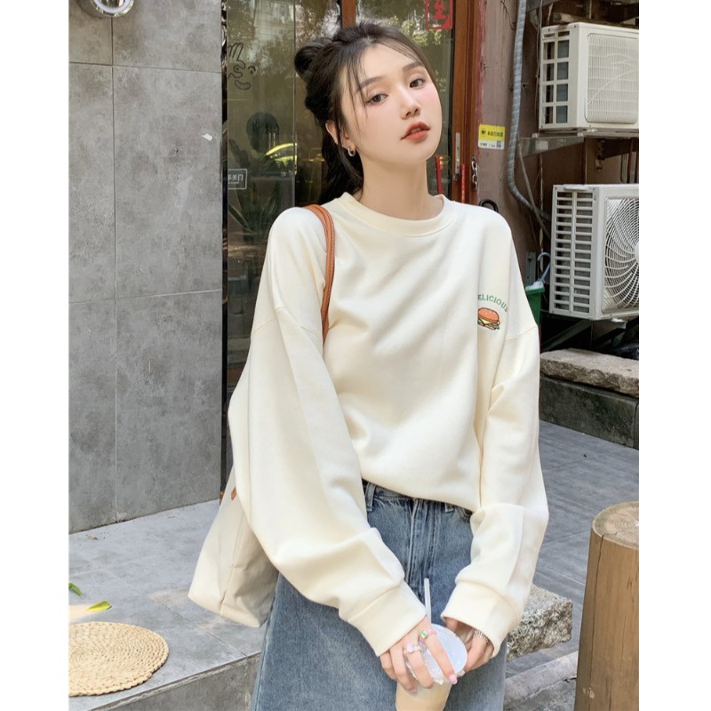 Xiaozhainv Áo sweatshirt tay dài dáng rộng phong cách Hàn Quốc thời trang trẻ trung cho nữ | BigBuy360 - bigbuy360.vn