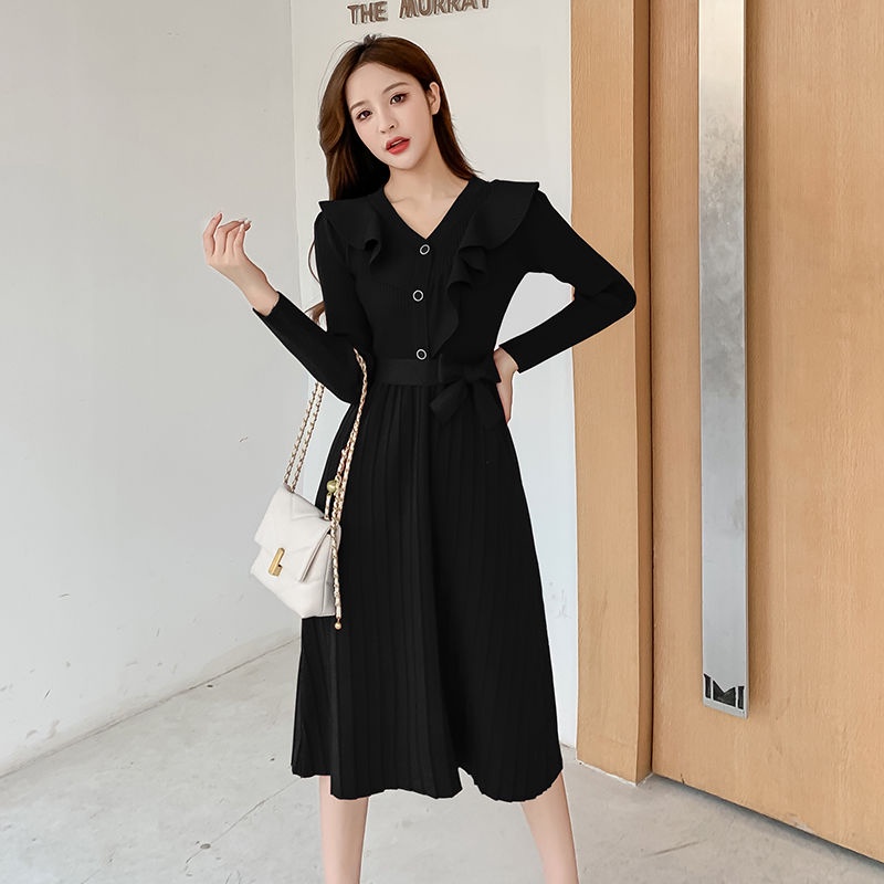 Đầm len dáng dài thời trang thu đông thanh lịch cho nữ