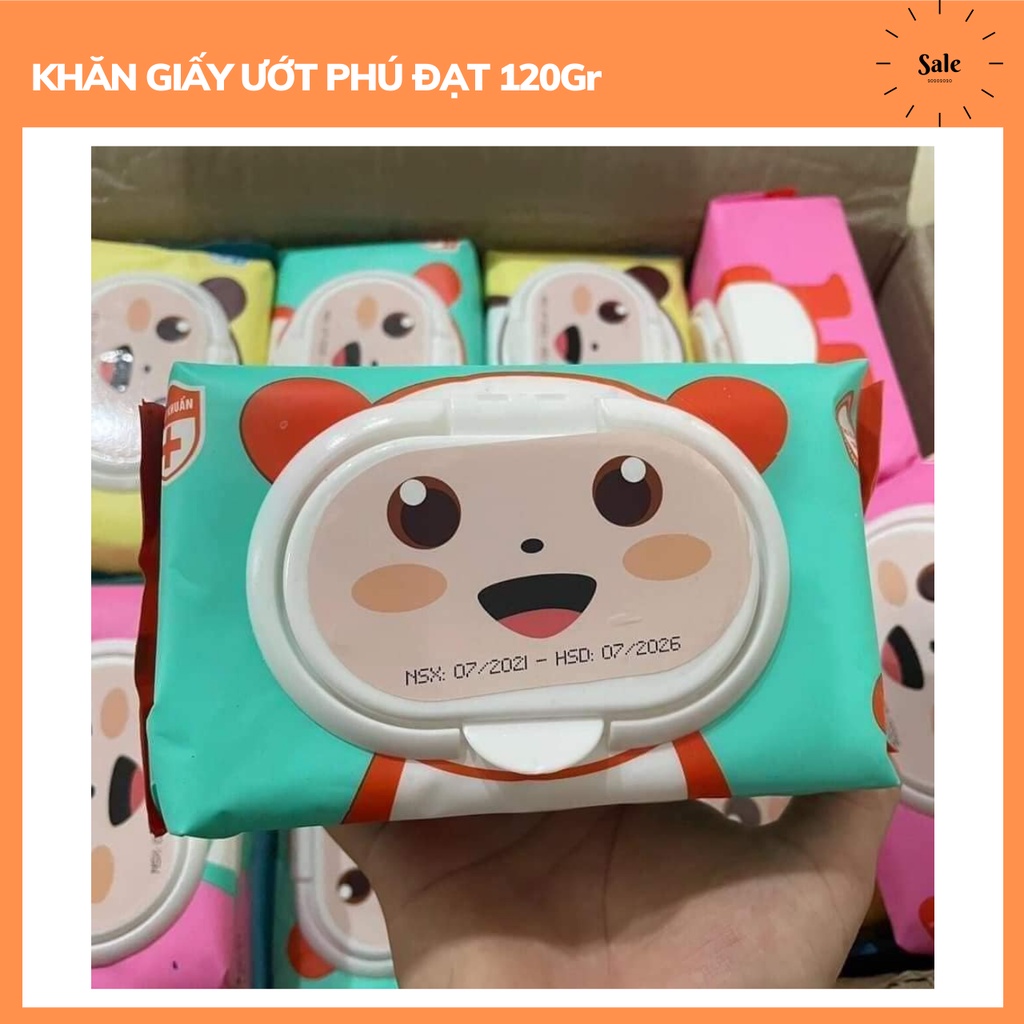 Khăn ướt Phú đạt 120 tờ không mùi an toàn cho bé,mẫu cũ tiết kiệm cho mẹ
