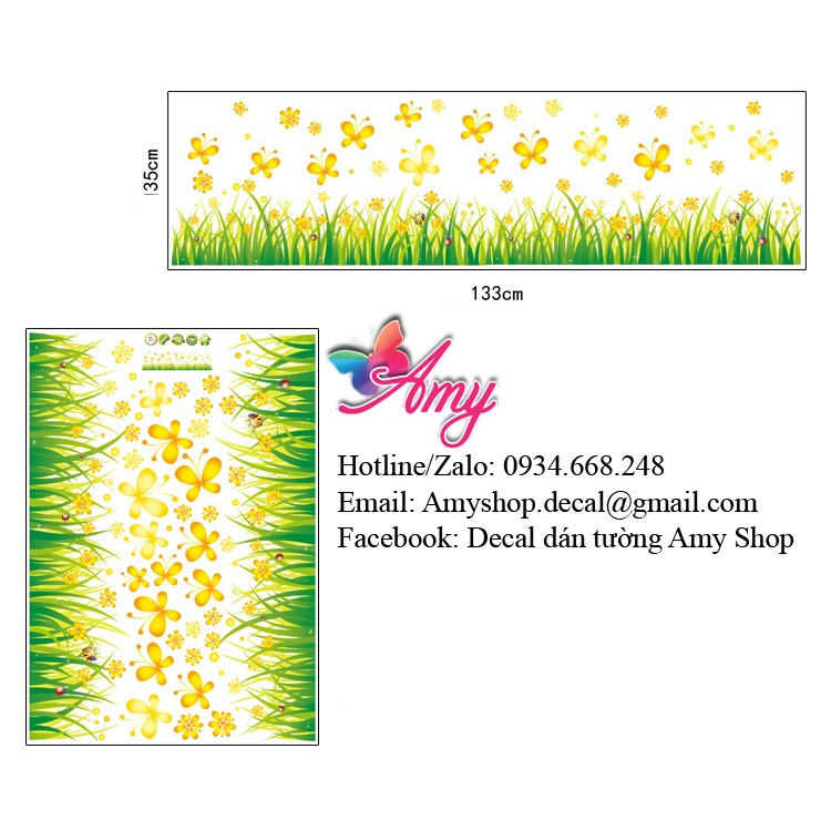 Decal dán chân tường Bướm vàng - DCT007