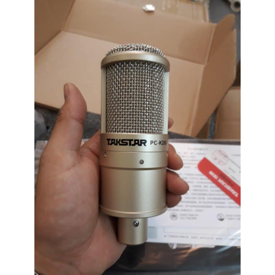 Bộ Mic Hát Livestream Soundcard XOX K10 2020 &amp; Mic TAKSTAR PC K200 tặng kèm tai nghe chuyên thu âm, livestream, karaoke