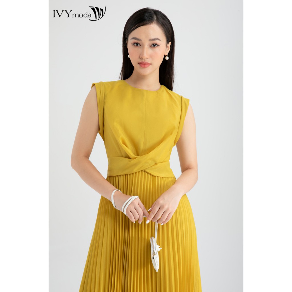 [Mã FAMALLT5 giảm 15% đơn 150k] Đầm xòe eo bắt chéo thiết kế IVY moda MS 48M6432